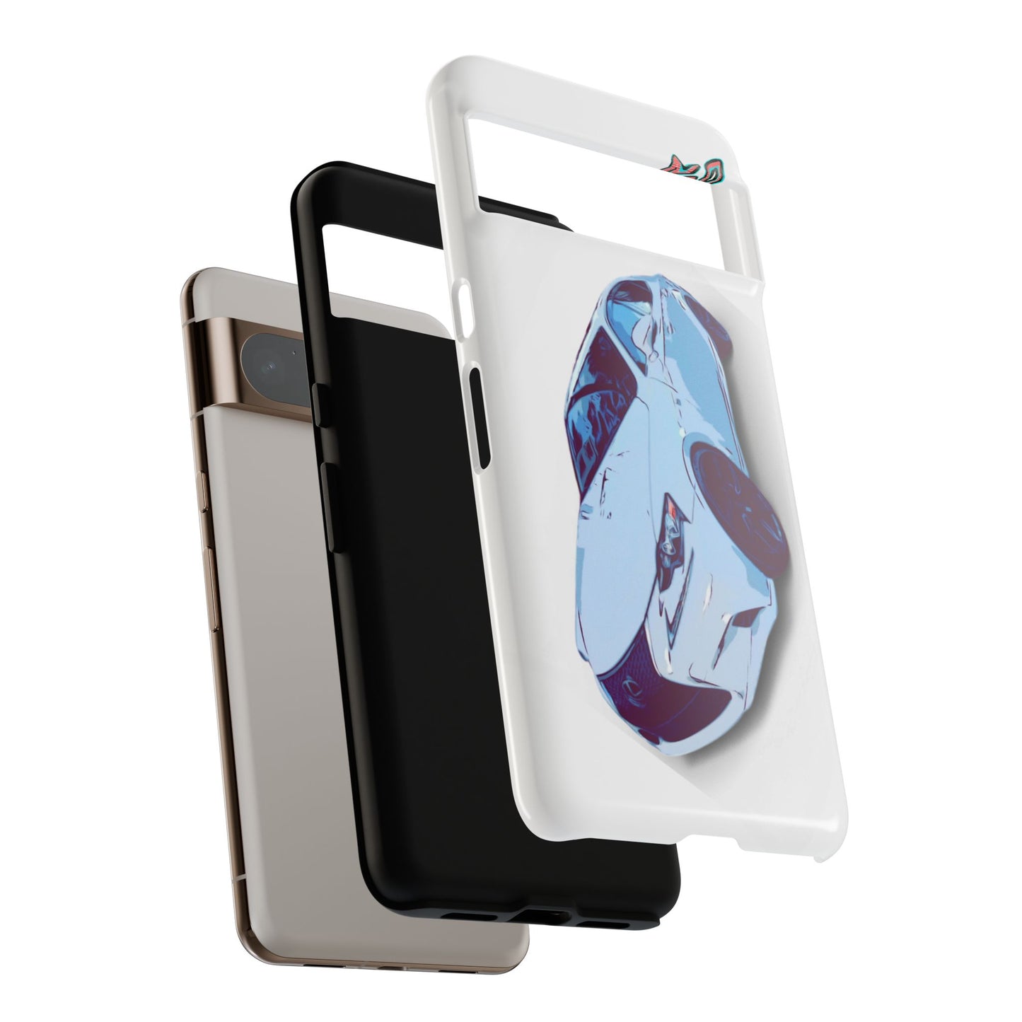Melvin White Sports Car Phone Case - Retro Pop Art Supercar Protective Tough Case