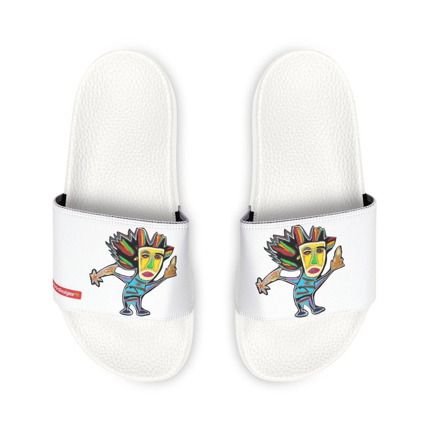 THE REBEL  Men's Graphic Slide Sandals — Removable Strap Colorful Mascot Design