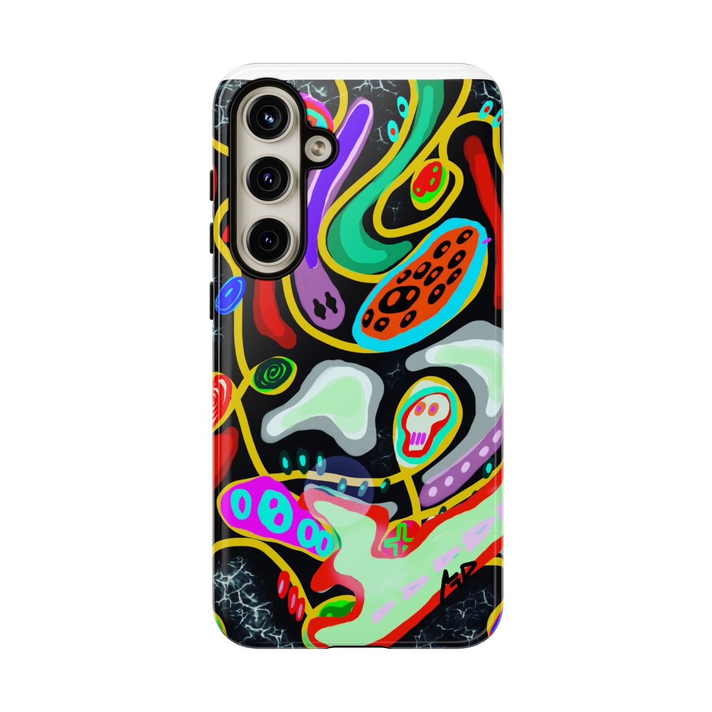 CRAZY4  Abstract Neon Skull Phone Case — Colorful Psychedelic Protective Cover