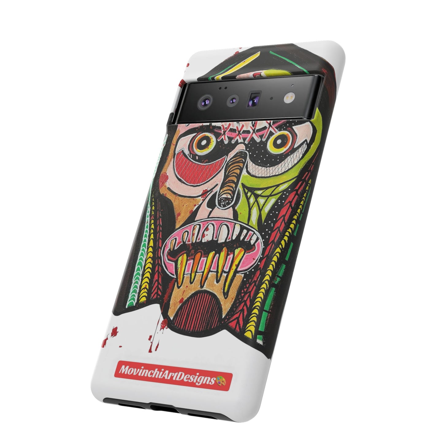 KUNTA.  Abstract Tribal Skull Phone Case — Colorful Street Art Protective Cover