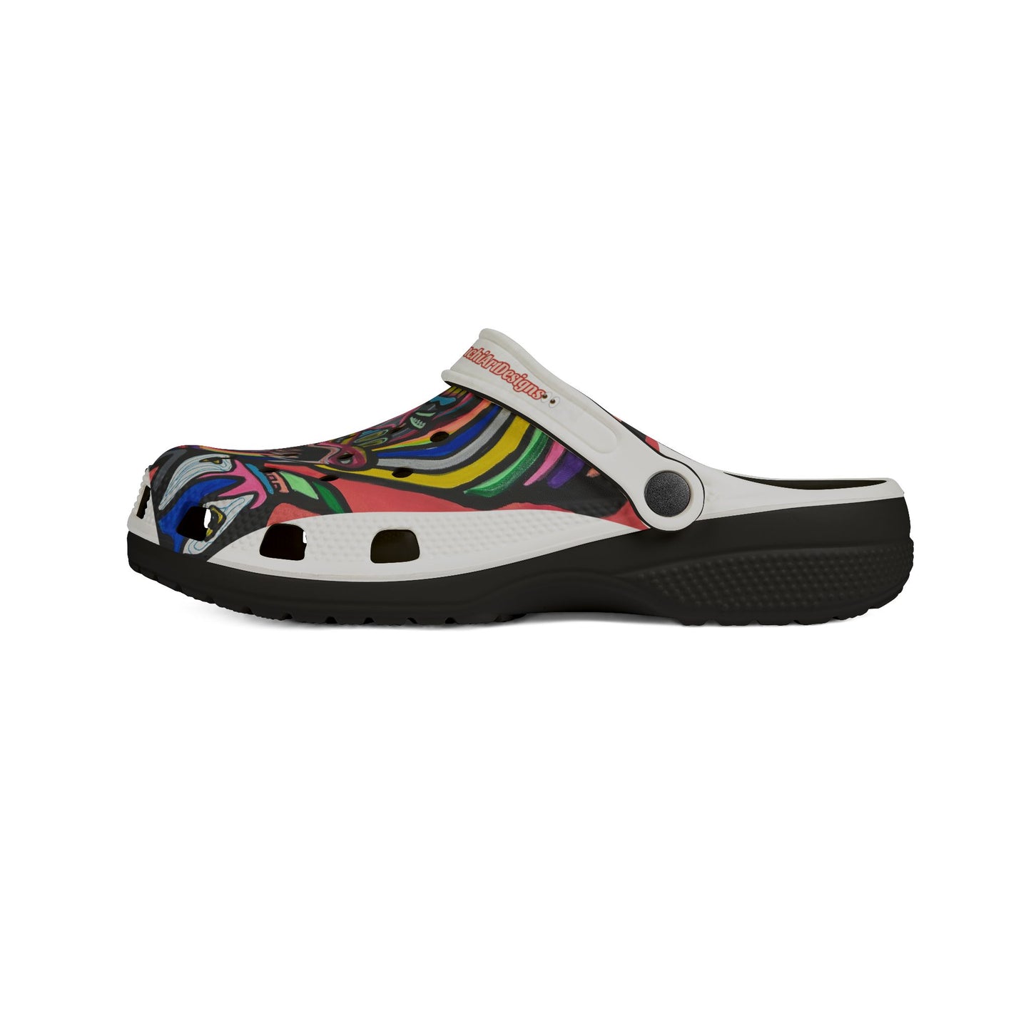 Colorful Abstract CRAZY   Foam Clogs — Vibrant All-Over-Print Slip-On Shoes