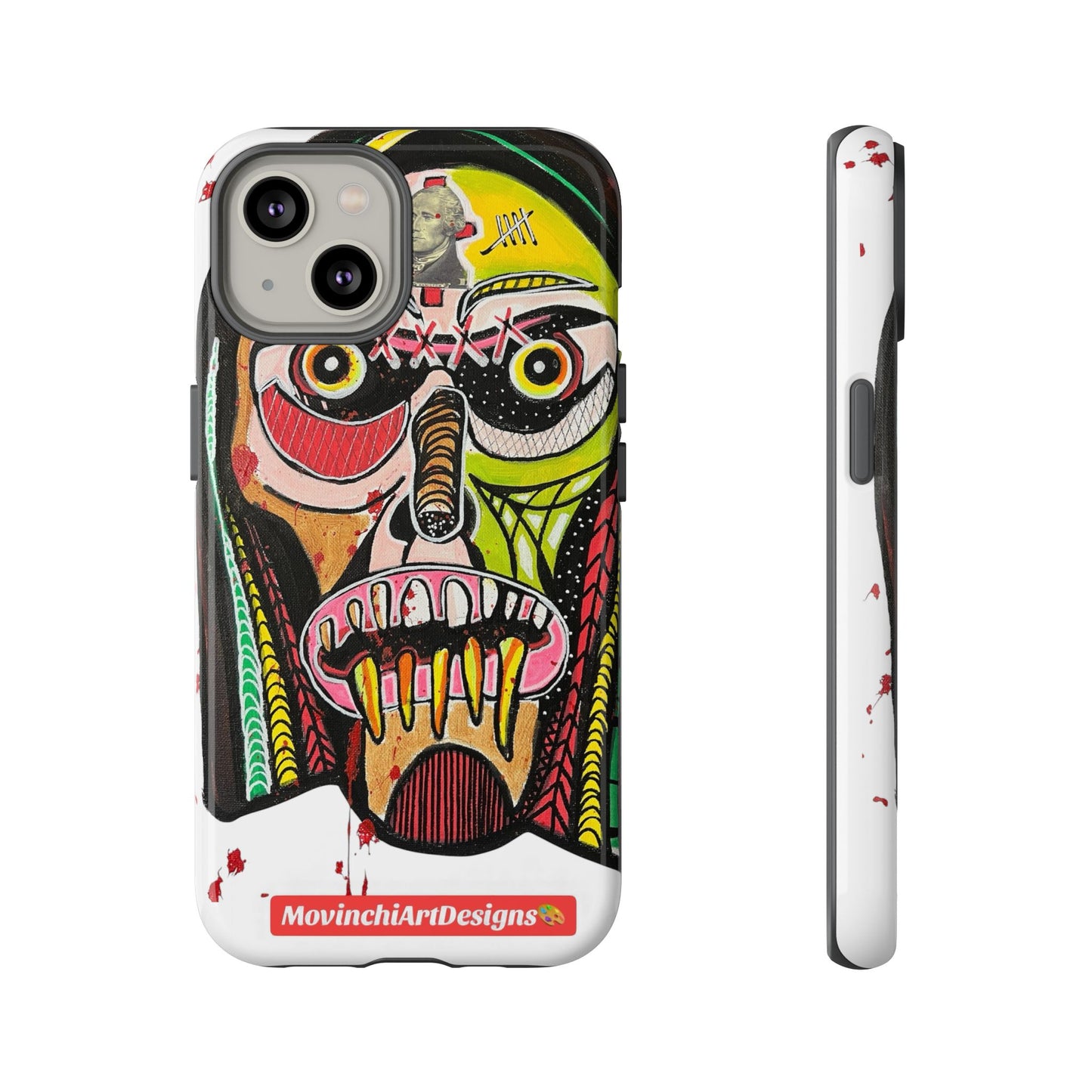 KUNTA.  Abstract Tribal Skull Phone Case — Colorful Street Art Protective Cover