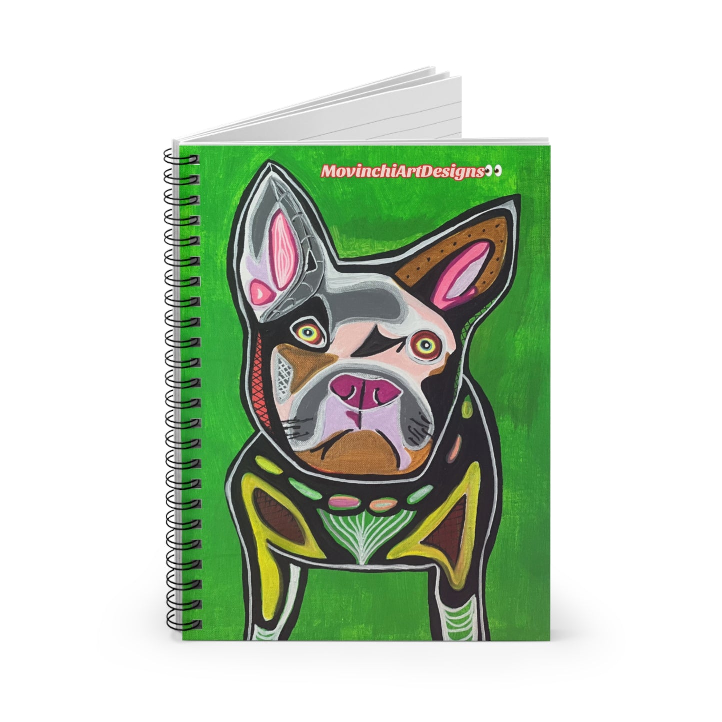 Colorful FRENCHIE Spiral Notebook — Ruled Lined Journal for Dog Lovers