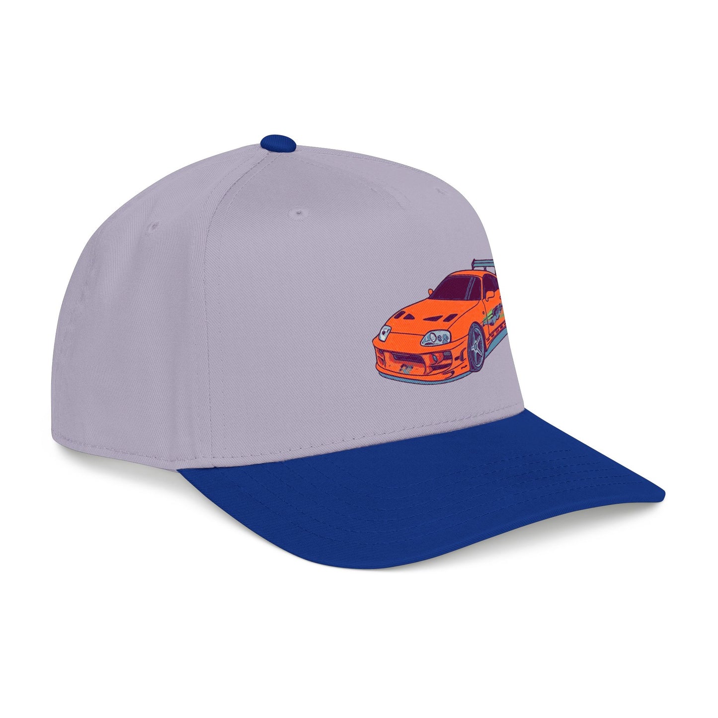 2JZ.  Retro Orange Sports Car Baseball Cap — Vintage JDM Supra Snapback