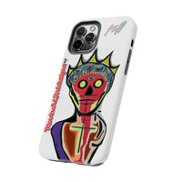 Artistic Crown KING GRAY  Skull Tough Phone Case — Colorful Abstract Guardian Design