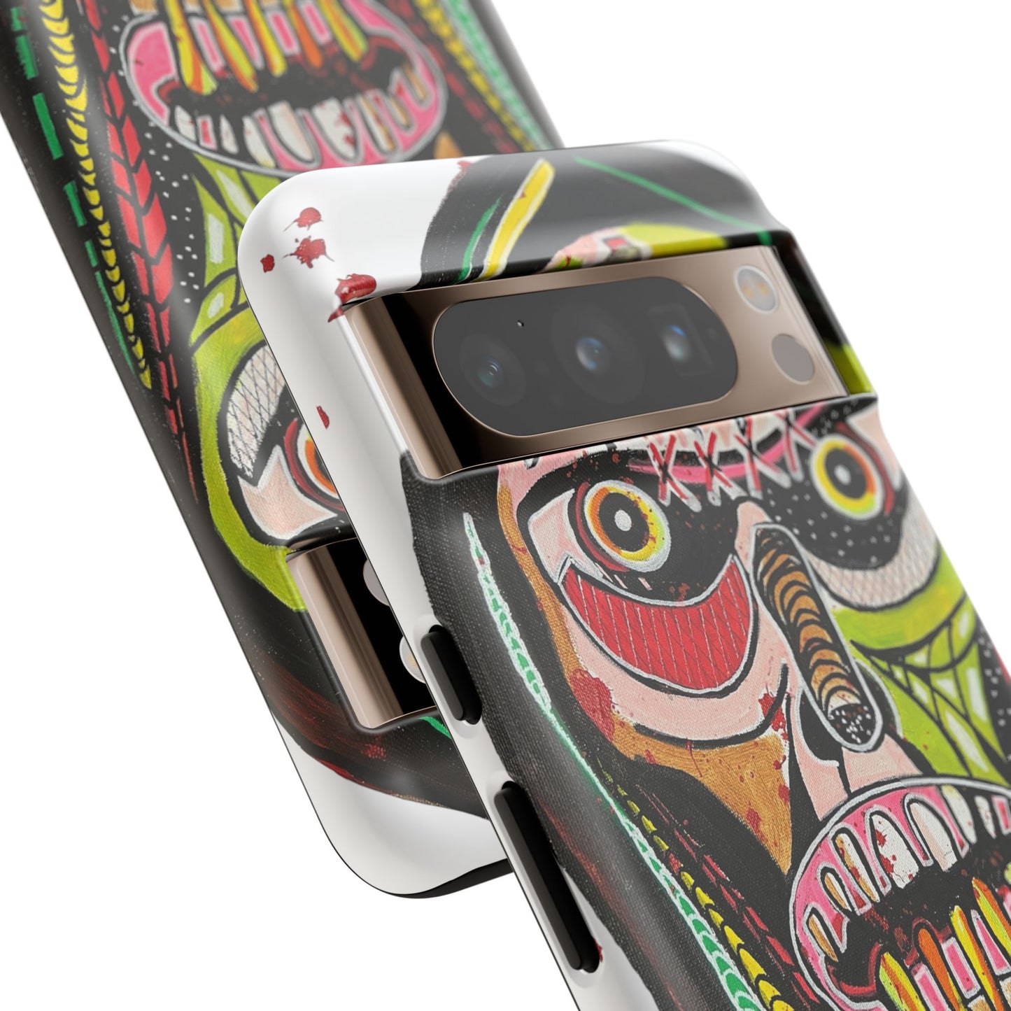 KUNTA.  Abstract Tribal Skull Phone Case — Colorful Street Art Protective Cover
