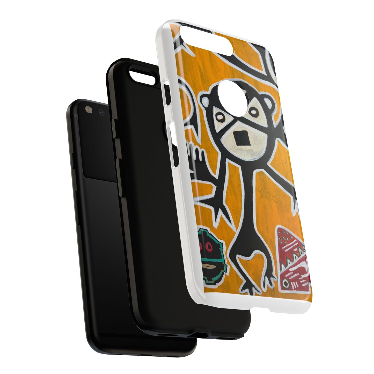 Abstract TAINO  Tribal Art Phone Case – Bold Orange Graphic Protective Cover