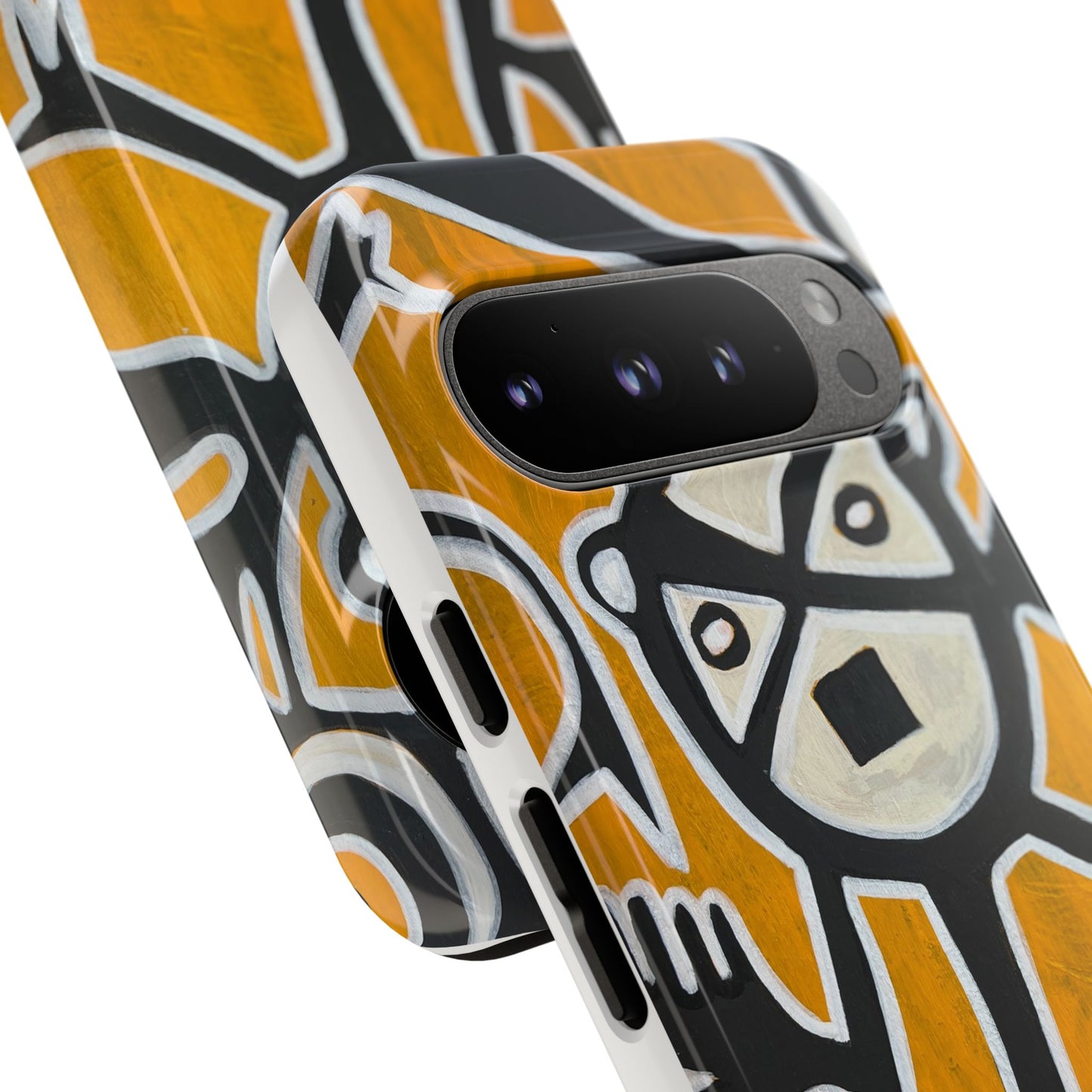 Abstract TAINO  Tribal Art Phone Case – Bold Orange Graphic Protective Cover