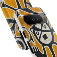 Abstract TAINO  Tribal Art Phone Case – Bold Orange Graphic Protective Cover
