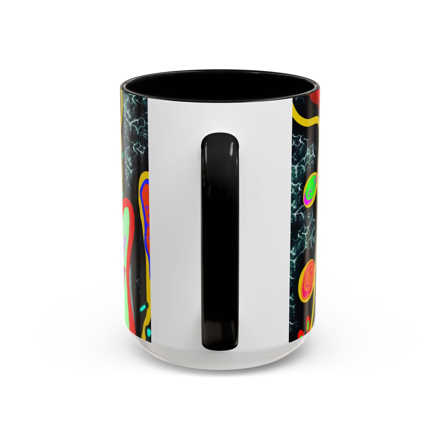 CRAZY2.0  Accent Mug — Colorful Neon Skull Abstract Coffee Cup