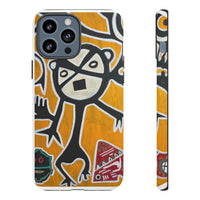 Abstract TAINO  Tribal Art Phone Case – Bold Orange Graphic Protective Cover