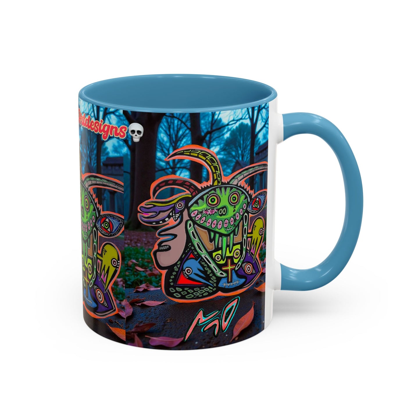 RYDER4.0  Psychedelic Forest Accent Coffee Mug – Colorful Trippy Creature Design (11/15oz)