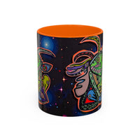 Psychedelic RYDER2.0   Space Goat Accent Coffee Mug — Colorful Cosmic Animal Art (11/15oz)