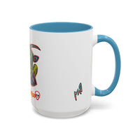 Colorful RYDER.   Abstract Jester Accent Coffee Mug — MovinchiArtDesigns