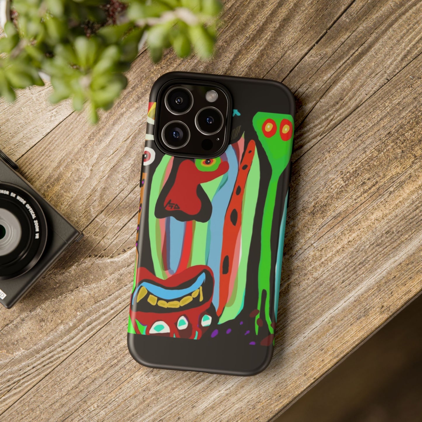 CRAZY.   Tribal Face Phone Case — Colorful Modern Art iPhone Cover
