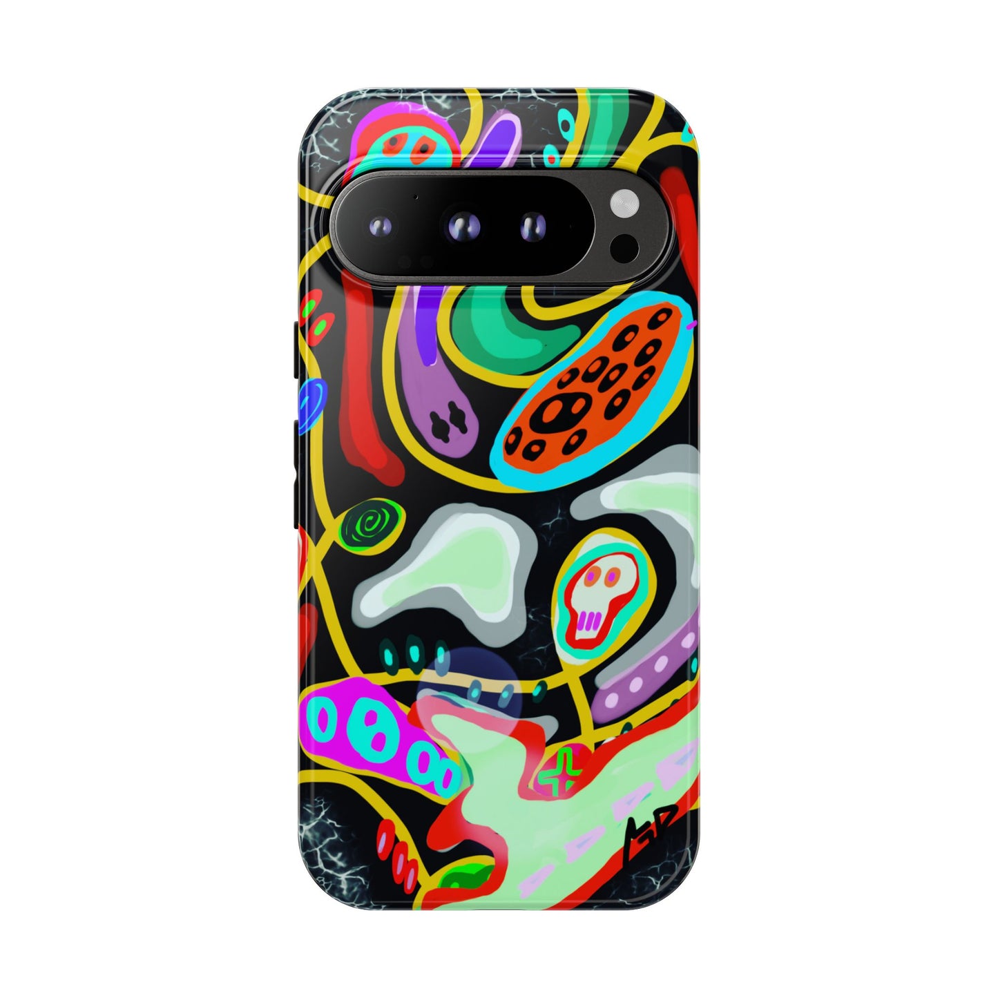 CRAZY4  Abstract Neon Skull Phone Case — Colorful Psychedelic Protective Cover