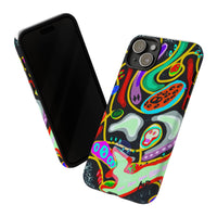 CRAZY4  Abstract Neon Skull Phone Case — Colorful Psychedelic Protective Cover