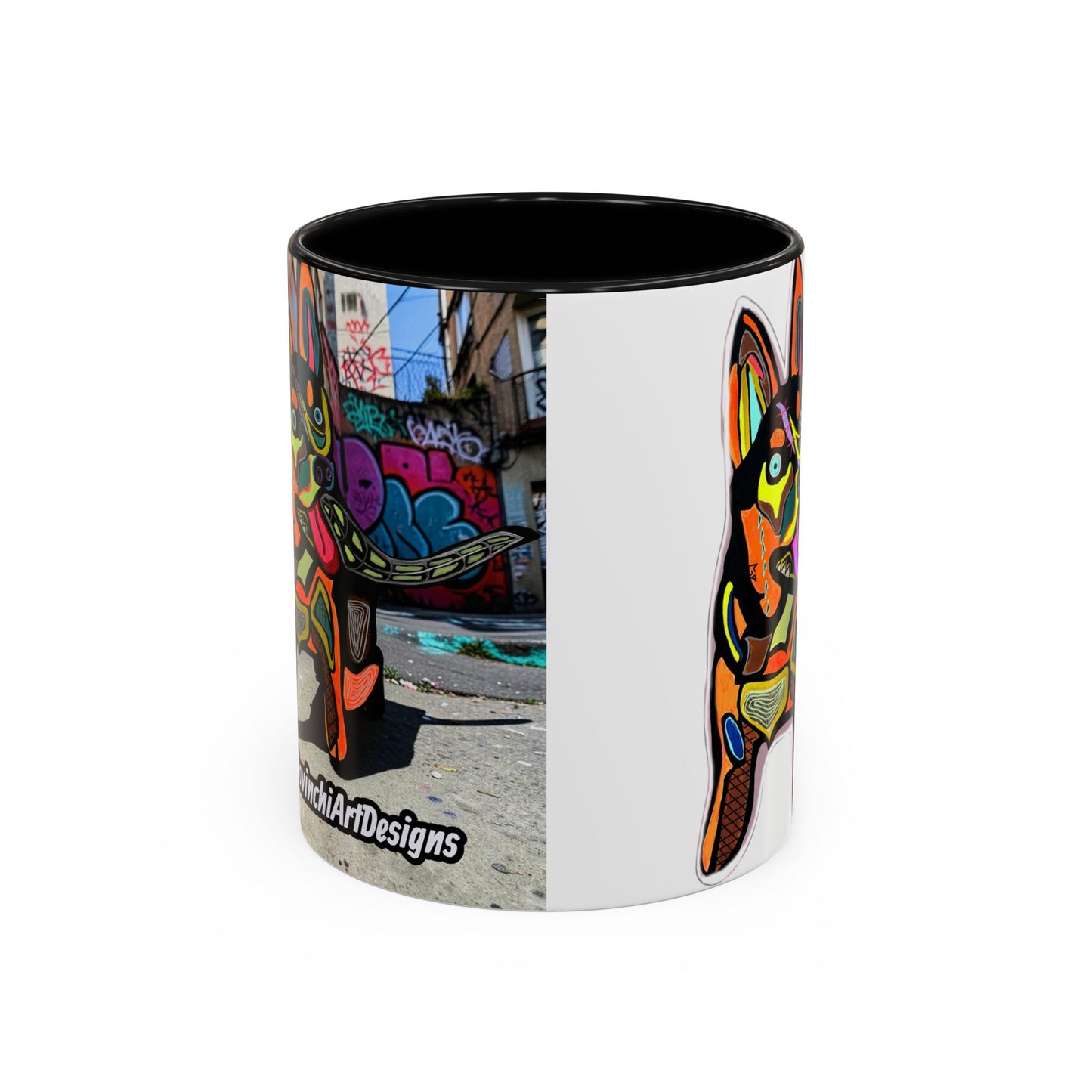 Colorful Pop Art Dog Accent Coffee Mug — Vibrant French Bulldog Design (11/15 oz)