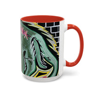 CHUPACABRAS.  Green Monster Art Coffee Mug — Spooky Neon Creature Accent Mug (11/15oz)