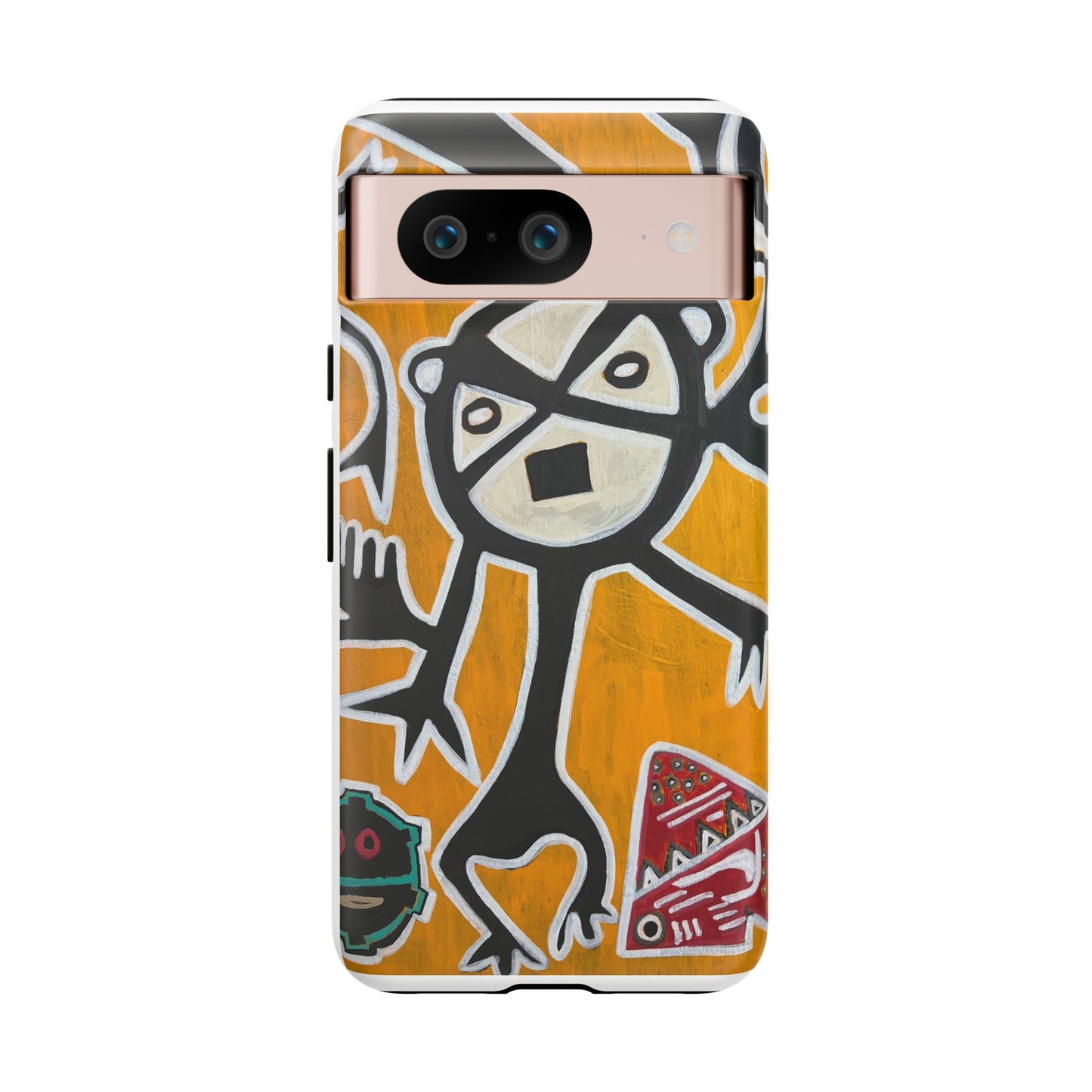 Abstract TAINO  Tribal Art Phone Case – Bold Orange Graphic Protective Cover
