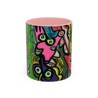 AbstractCONCERT.   Pop Art Coffee Mug — Colorful Faces Accent Mug (11/15 oz)