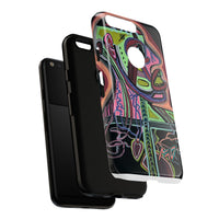 HEART ATTACK Abstract Neon Face Tough Phone Case – Vibrant Art Phone Cover