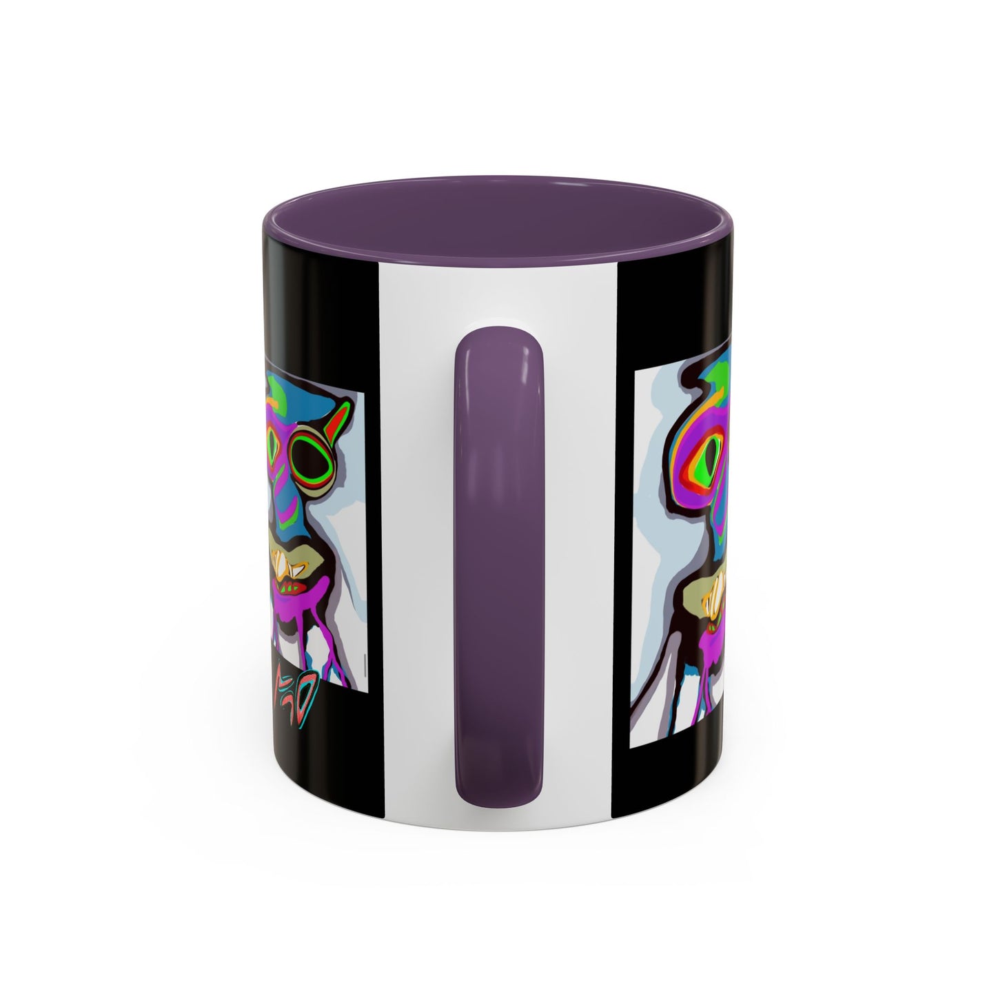 Abstract Alien Art Coffee Mug — Colorful Surreal Creature Accent Mug