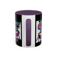 Abstract Alien Art Coffee Mug — Colorful Surreal Creature Accent Mug