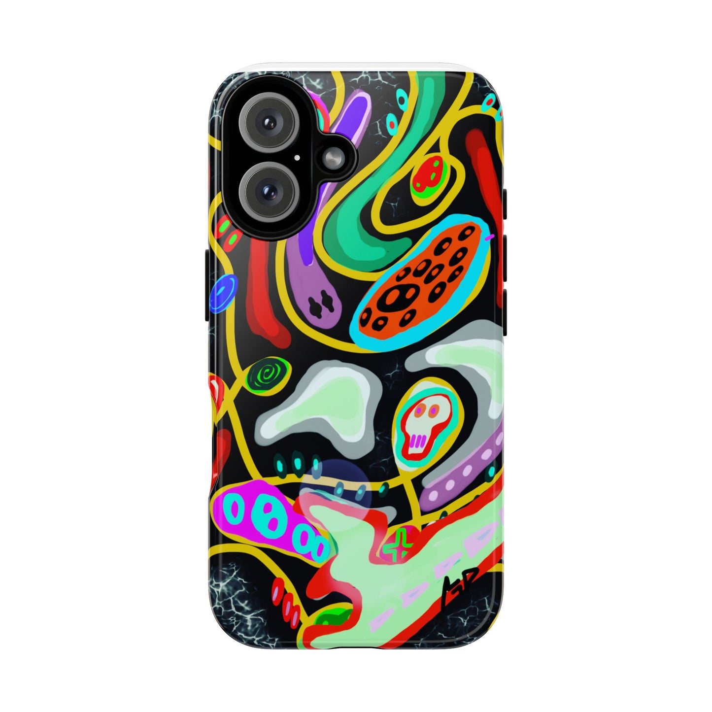 CRAZY4  Abstract Neon Skull Phone Case — Colorful Psychedelic Protective Cover