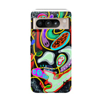 CRAZY4  Abstract Neon Skull Phone Case — Colorful Psychedelic Protective Cover