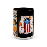 Puerto Rico Flag Coffee Mug — Rustic Street Art Accent Mug (11/15 oz)