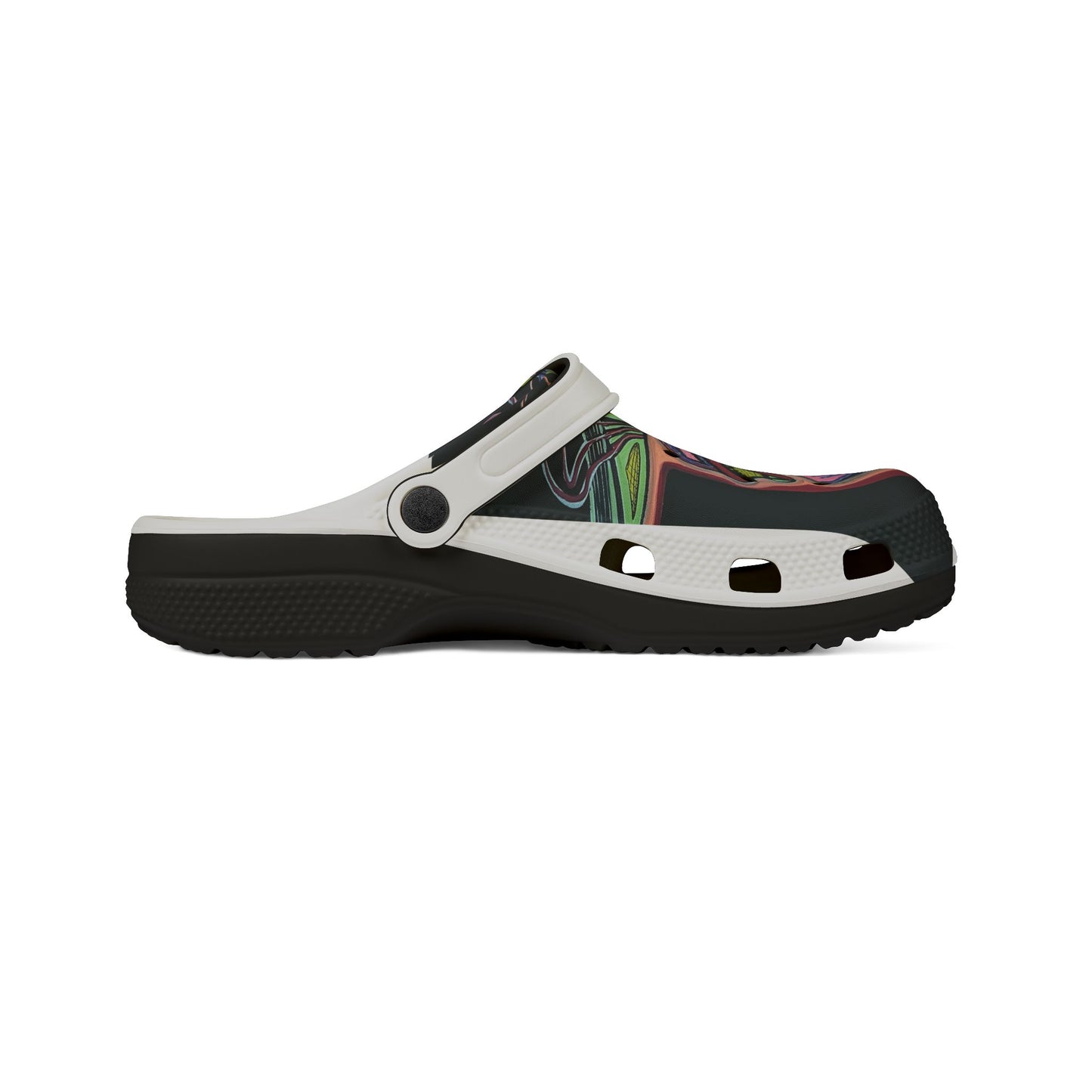 HEART ATTACK  Abstract Neon Clog Shoes – Colorful Psychedelic EVA Foam Clogs