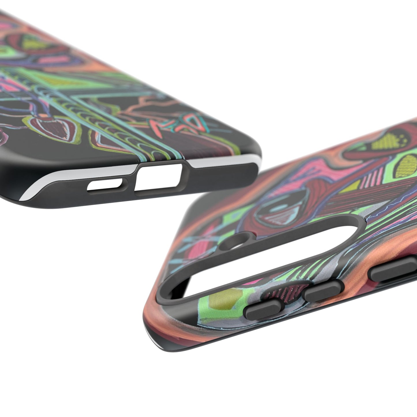 HEART ATTACK Abstract Neon Face Tough Phone Case – Vibrant Art Phone Cover