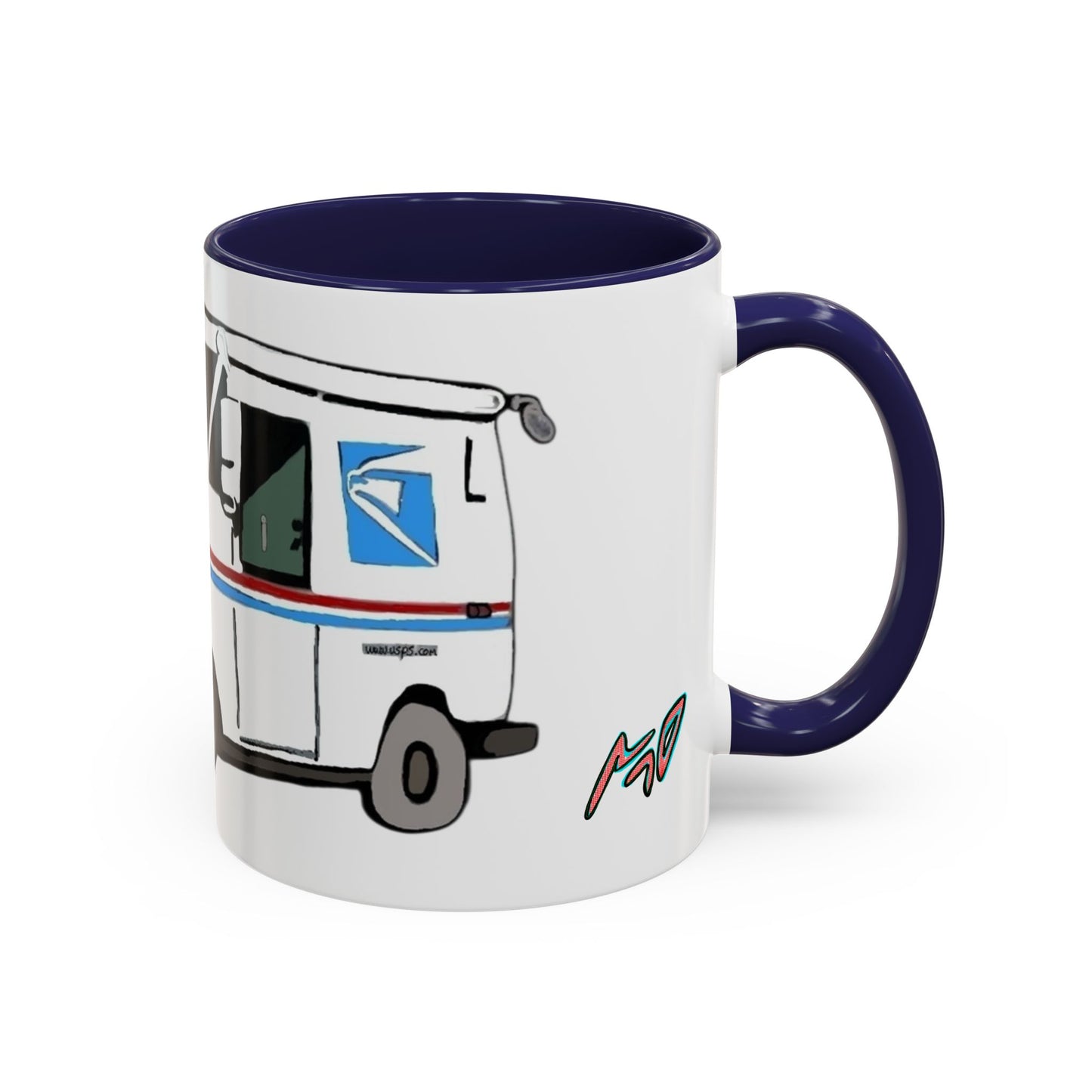 LLV Postal Service Mail Truck Accent Coffee Mug — Retro USPS Delivery Van Illustration (11/15oz)