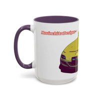 RX7  Coffee Mug — Yellow Sports Car Illustration Accent Mug