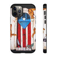 Puerto Rican Flag Phone Case - Rustic Coquí Door Design Tough Case