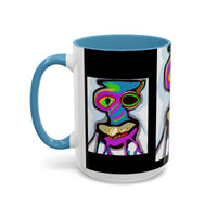 Abstract Alien Art Coffee Mug — Colorful Surreal Creature Accent Mug