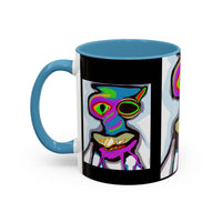 Abstract Alien Art Coffee Mug — Colorful Surreal Creature Accent Mug