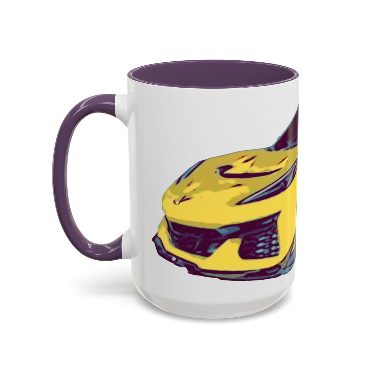 ZR1 Lover Coffee Mug — Yellow Sports Car & Boston Terrier Accent Mug (11/15 oz)