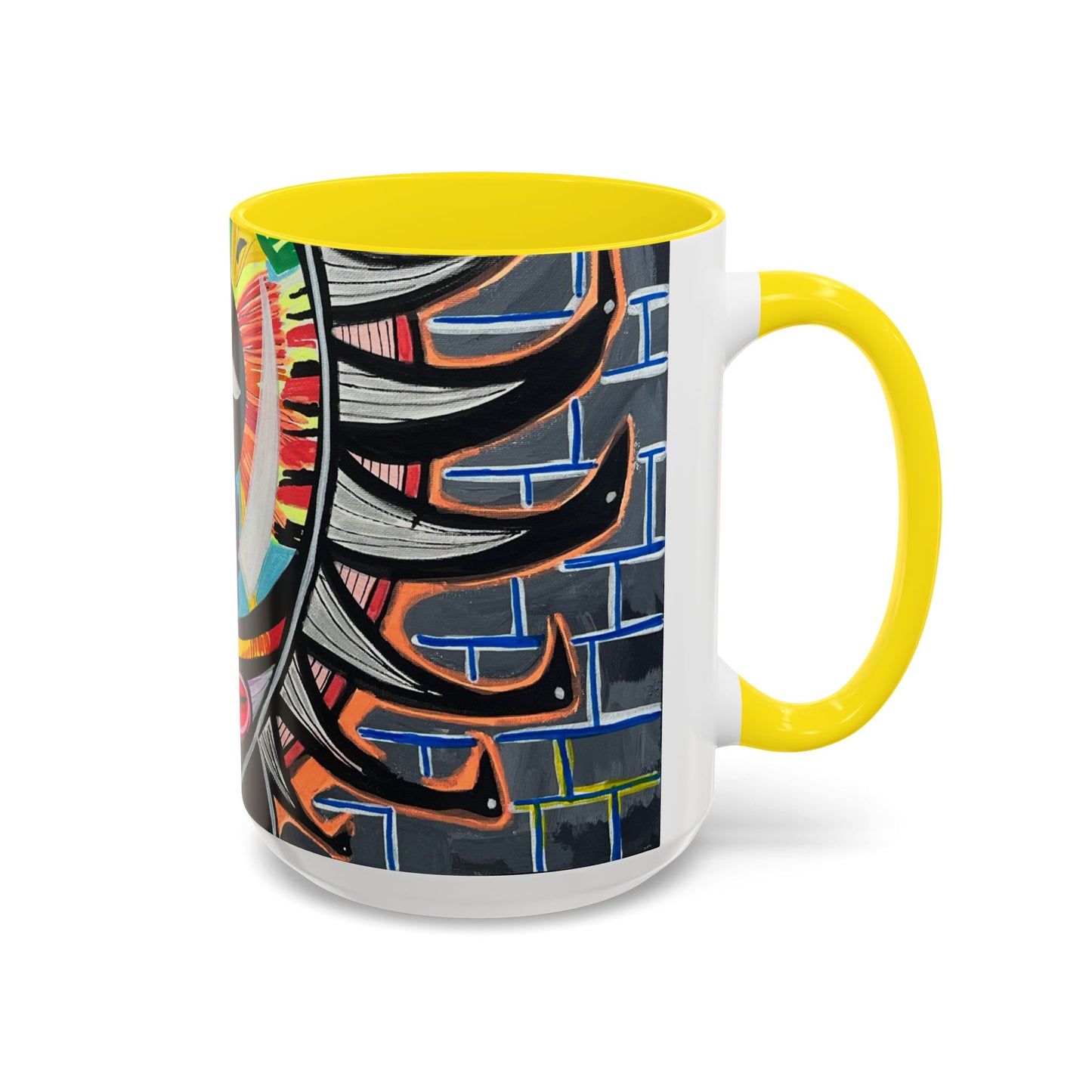 Abstract Street-Art Eye Coffee Mug — Colorful Graffiti Accent Mug (11/15 oz)