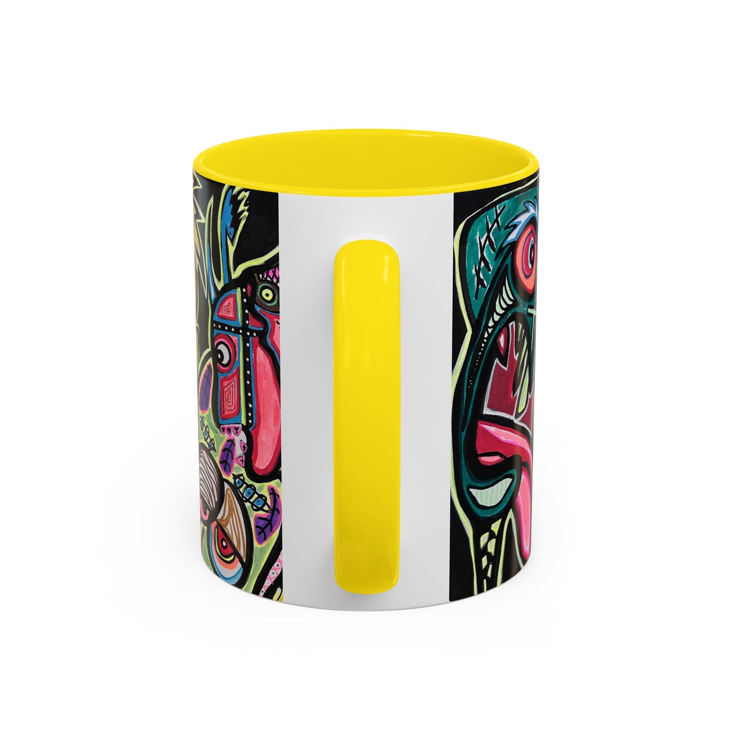 Abstract Neon DEPRESSION2.0   Monster Coffee Mug — Colorful Surreal Art Accent Mug (11/15oz)