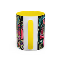 Abstract Neon DEPRESSION2.0   Monster Coffee Mug — Colorful Surreal Art Accent Mug (11/15oz)