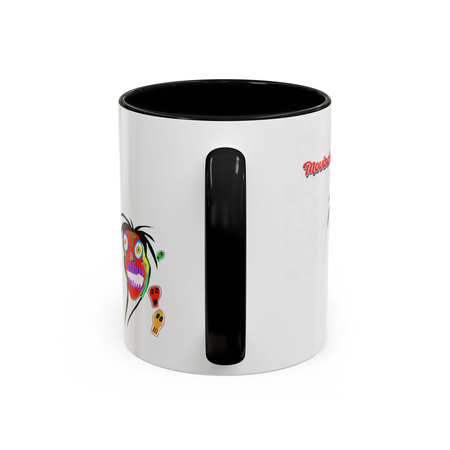 Skullface Accent Coffee Mug — Colorful Day of the Dead Pop Art (11/15oz)