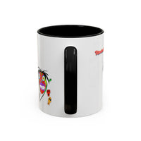 Skullface Accent Coffee Mug — Colorful Day of the Dead Pop Art (11/15oz)