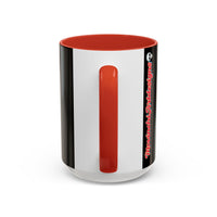 Colorful Neon OVERTHINKING  Skull Coffee Mug — Vibrant Abstract Day of the Dead Accent Mug