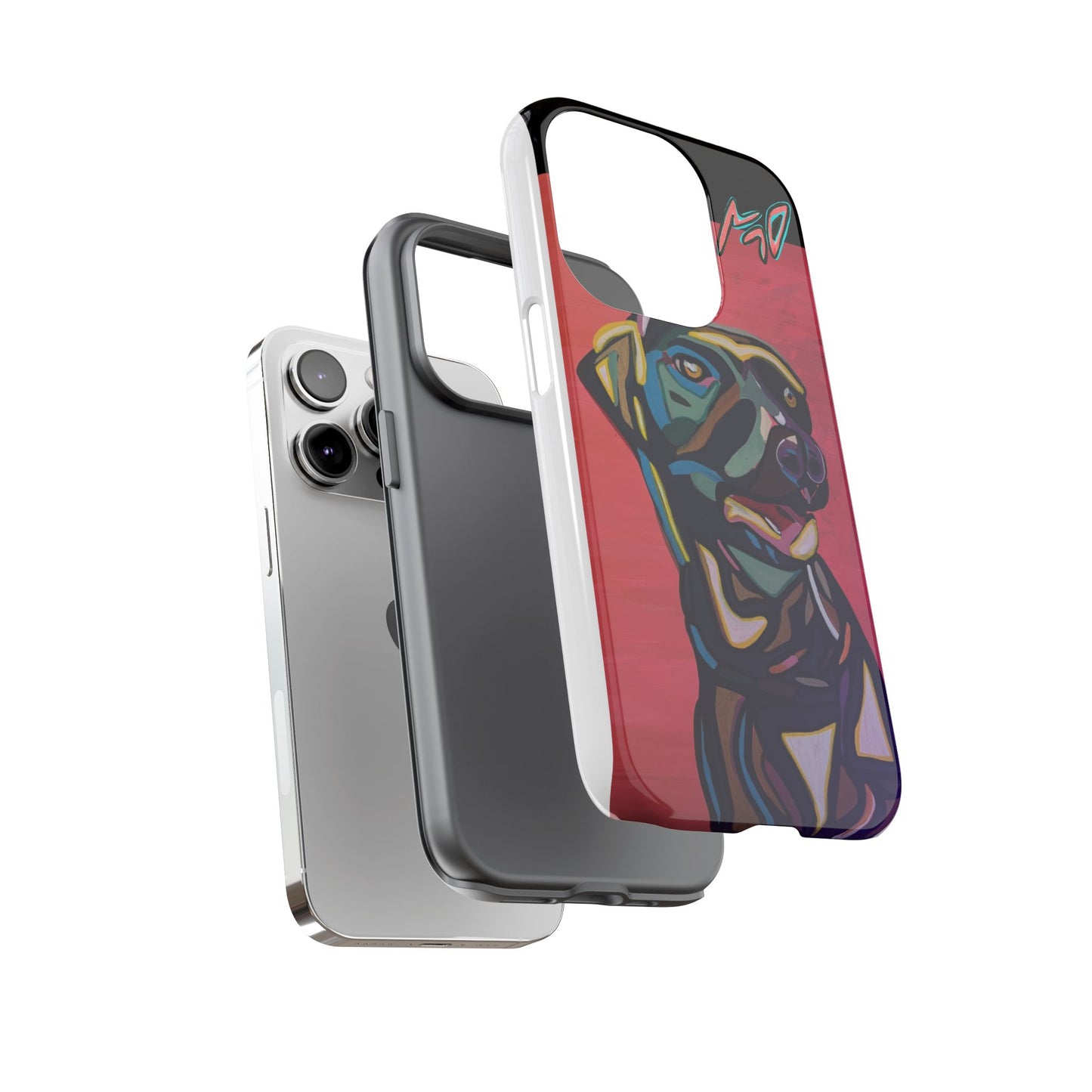 Colorful Pit LABRADOR Tough Phone Case — Vibrant Pop Art Dog Design