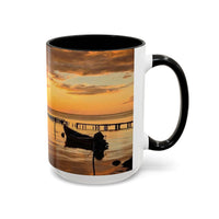 Sunset Harbor Coffee Mug — Golden Beach Sunrise Accent Mug (11/15oz)