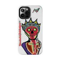Artistic Crown KING GRAY  Skull Tough Phone Case — Colorful Abstract Guardian Design