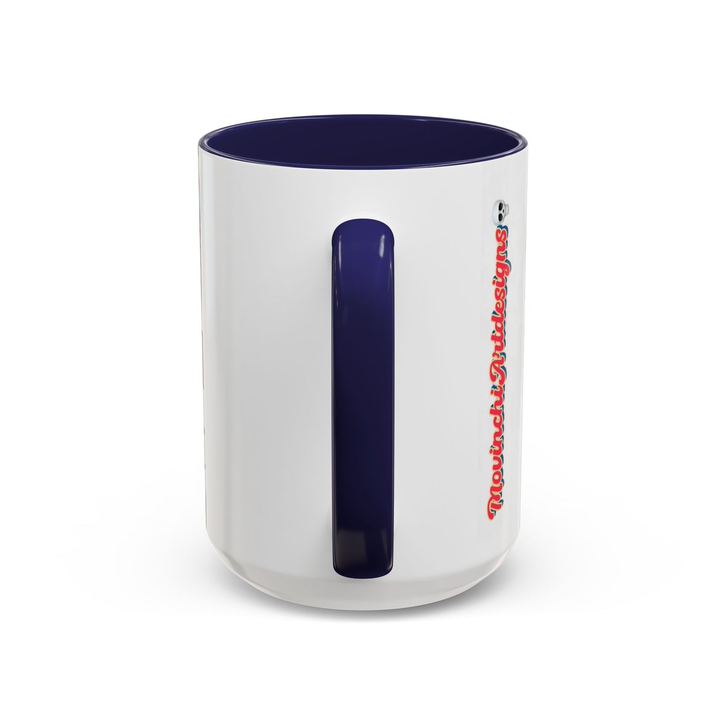 Abstract Day of the Dead Skull Accent Coffee Mug — Colorful Neon Skull Art (11/15oz)
