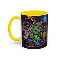 Psychedelic RYDER2.0   Space Goat Accent Coffee Mug — Colorful Cosmic Animal Art (11/15oz)